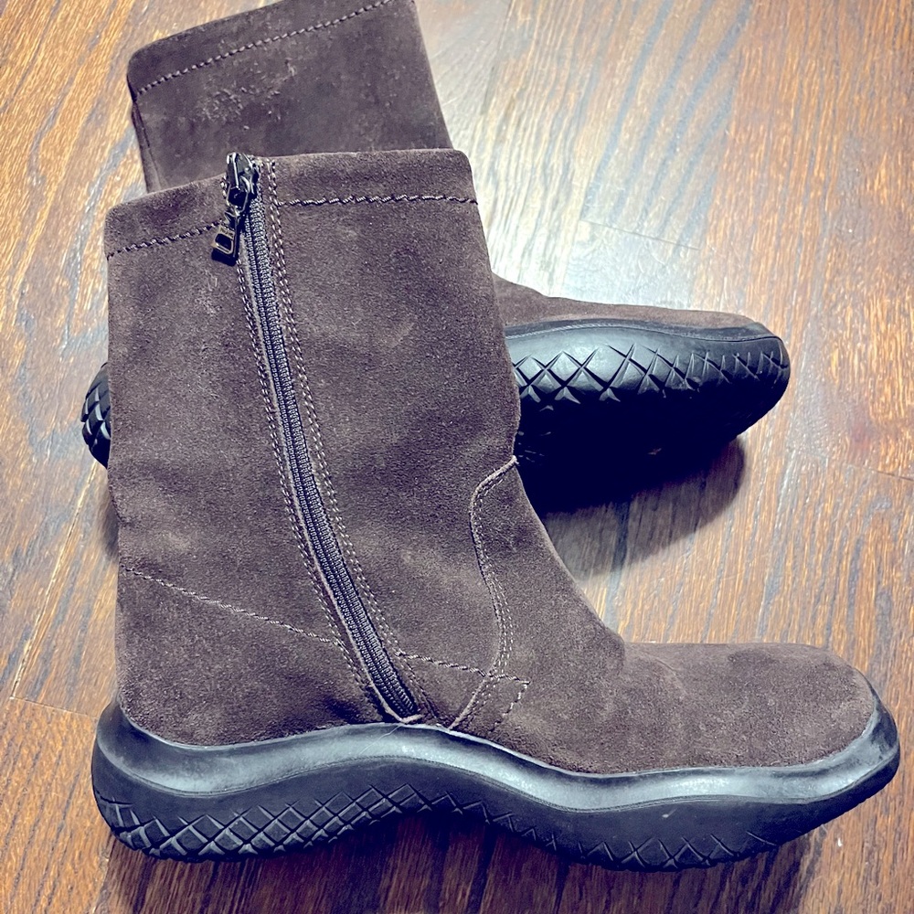 Suede chunky Prada boots